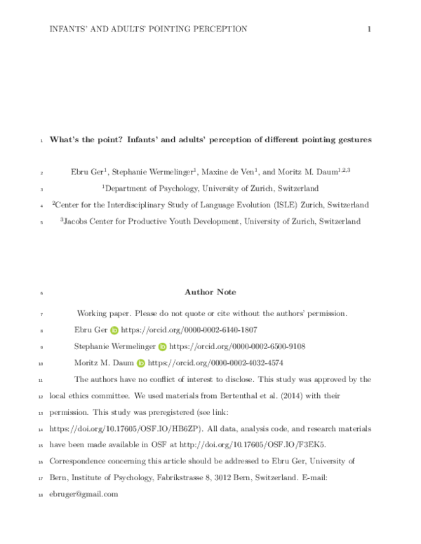(PDF) What's the point? Infants' and adults' perception of different ...