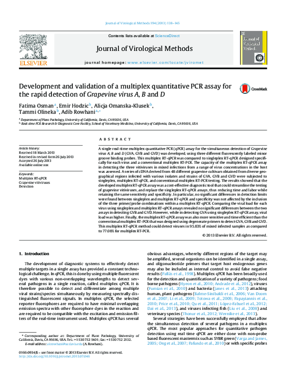 (PDF) Development and validation of a multiplex quantitative PCR assay ...