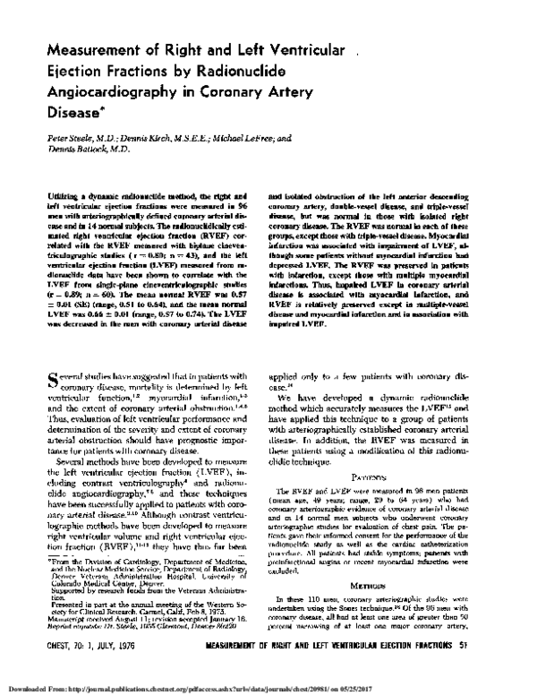 (PDF) Measurement of Right and Left Ventricular Ejection Fractions by ...