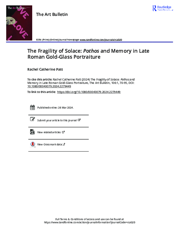 PDF) The Fragility of Solace: Pothos and Memory in Late Roman Gold 