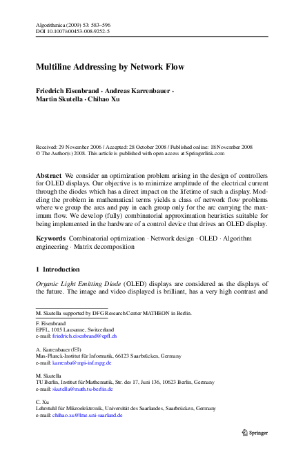 (PDF) Multiline Addressing by Network Flow