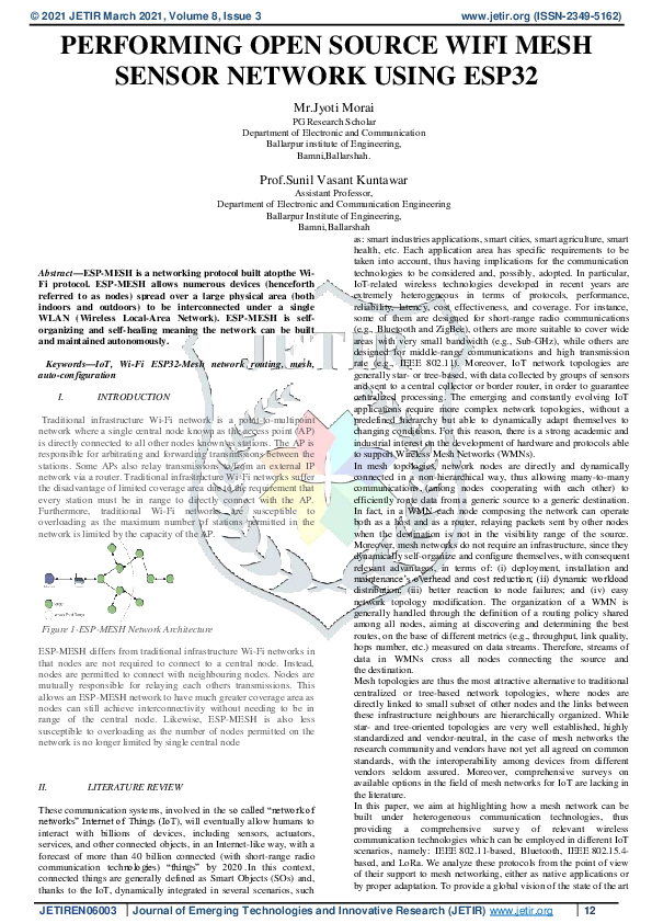 (PDF) Performing Open Source Wifi Mesh Sensor Network Using ESP32