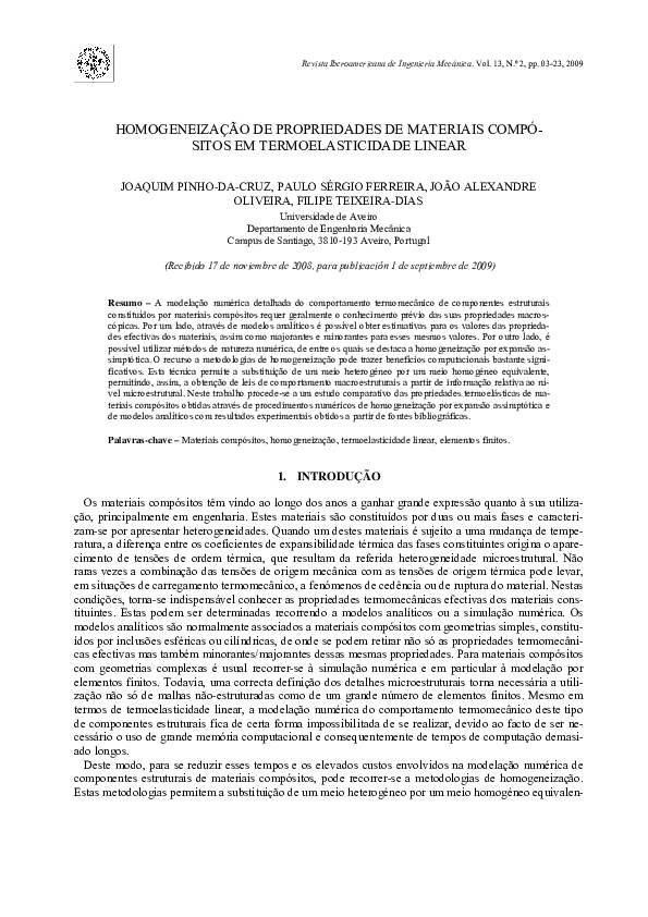 (PDF) Homogeneização de propiedades de materiais compósitos em ...