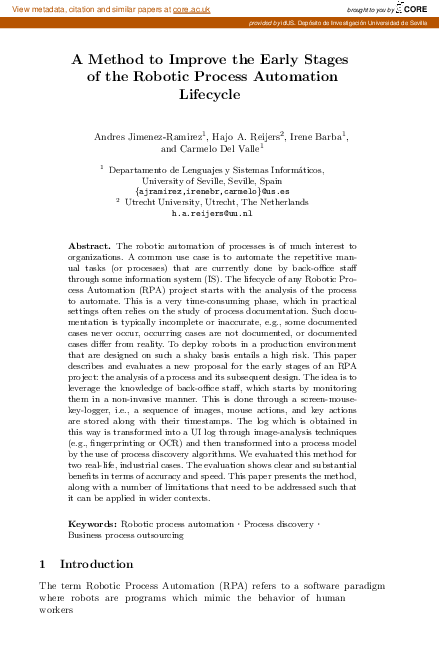 (PDF) A Method to Improve the Early Stages of the Robotic Process ...