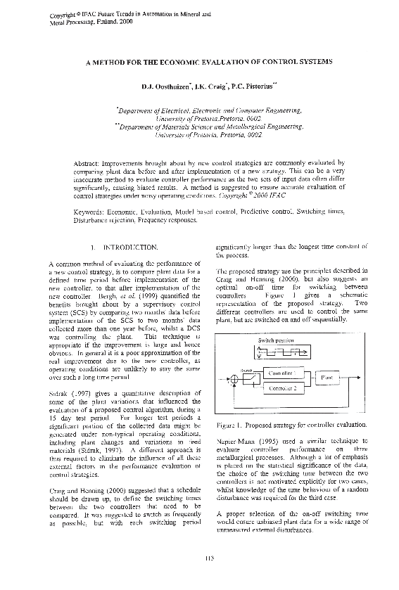 (PDF) A method for the economic evaluation of control systems