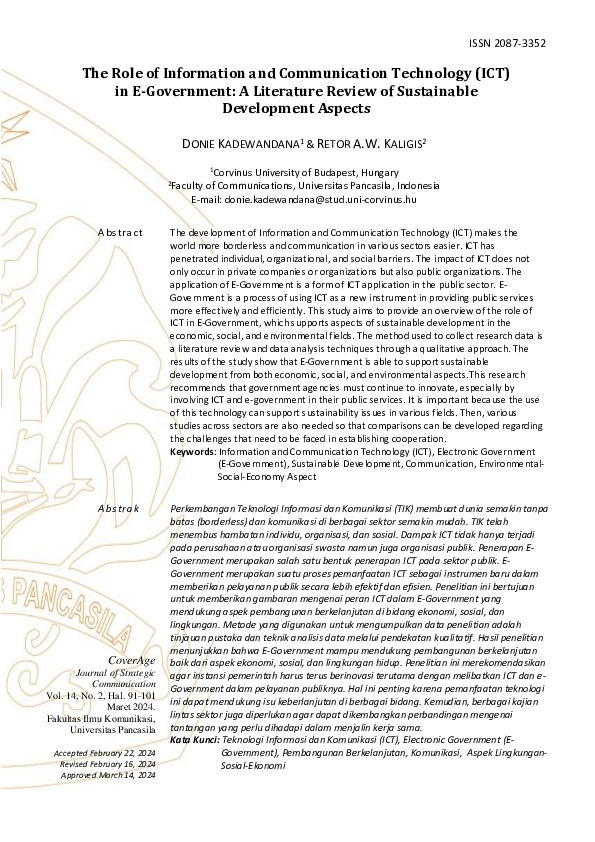 (PDF) The Role of Information and Communication Technology (ICT) in E ...