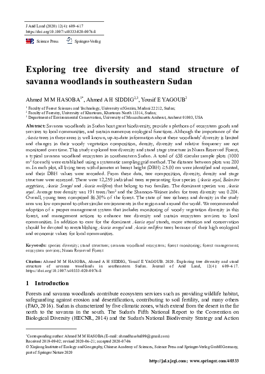 (PDF) Exploring tree diversity and stand structure of savanna woodlands ...