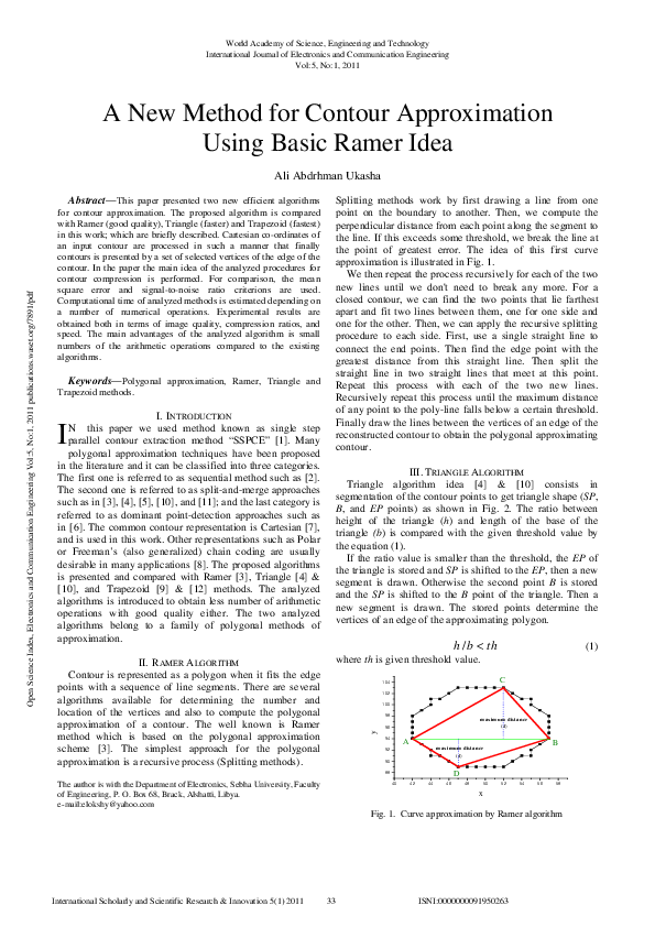 (PDF) A New Method For Contour Approximation Using Basic Ramer Idea