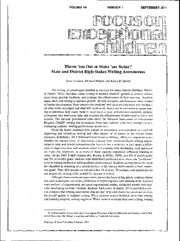 (PDF) Throw 'em Out or Make 'em Better? State and District High-Stakes ...