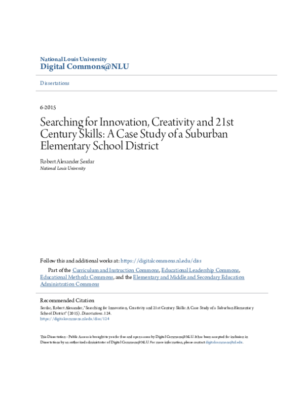 (PDF) Searching for Innovation, Creativity and 21st Century Skills: A ...