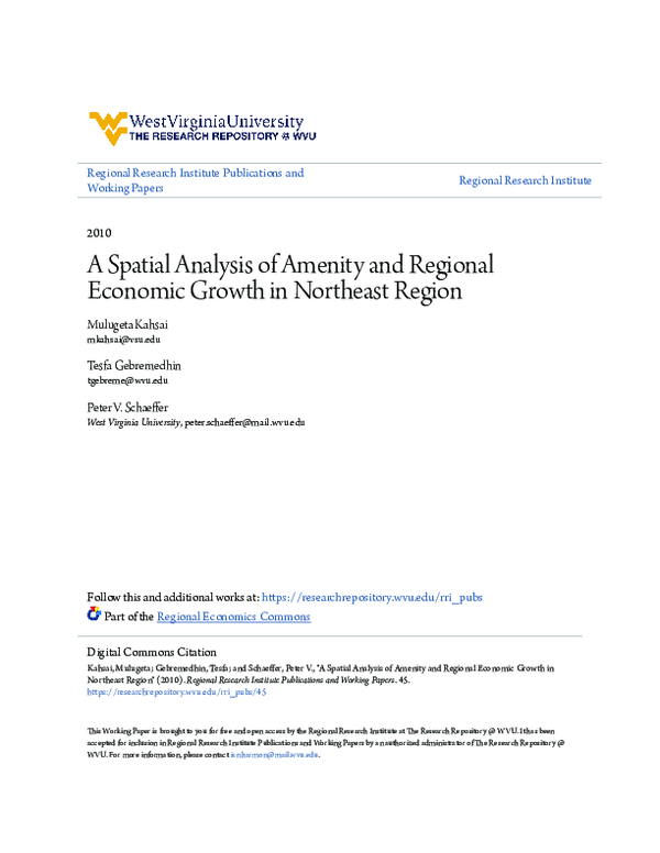 (PDF) A Spatial Analysis of Amenity and Regional Economic Growth in ...