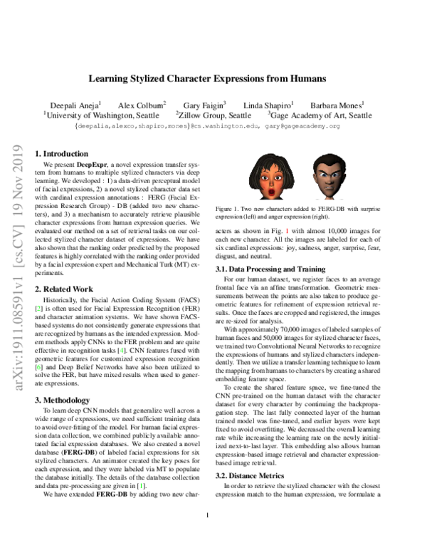(PDF) Learning Stylized Character Expressions from Humans