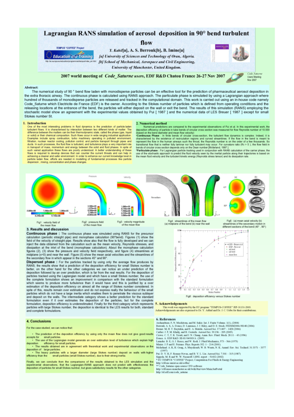 (PDF) Lagrangian RANS simulation of aerosol deposition in 90° bend ...