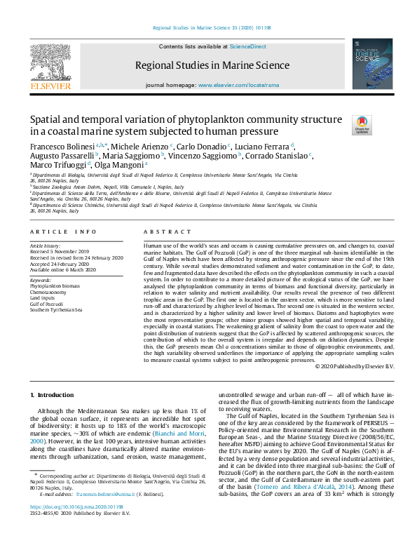 (PDF) Spatial and temporal variation of phytoplankton in two ...