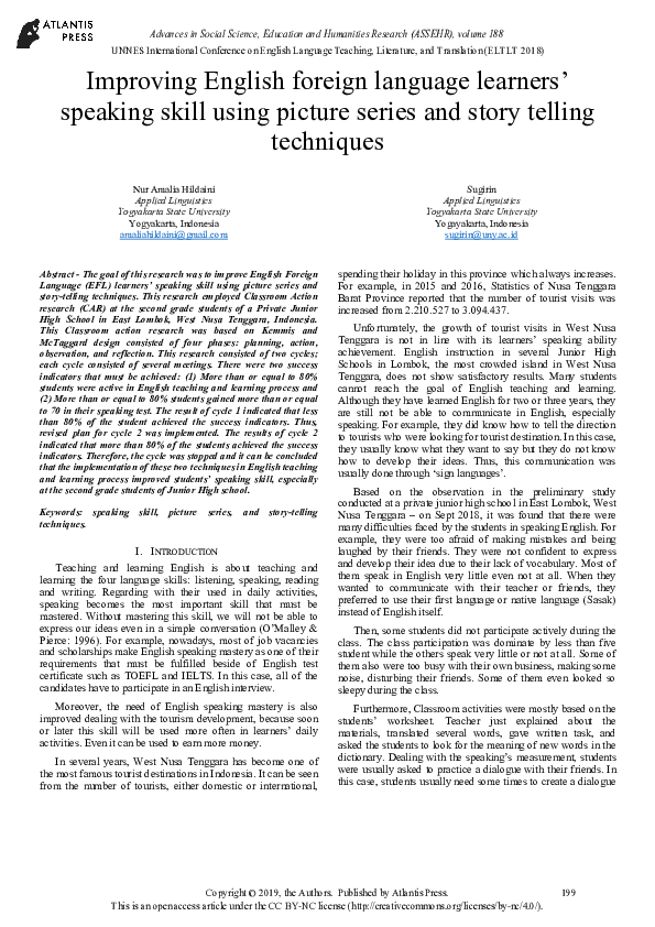 (PDF) Improving English foreign language learners’ speaking skill using ...