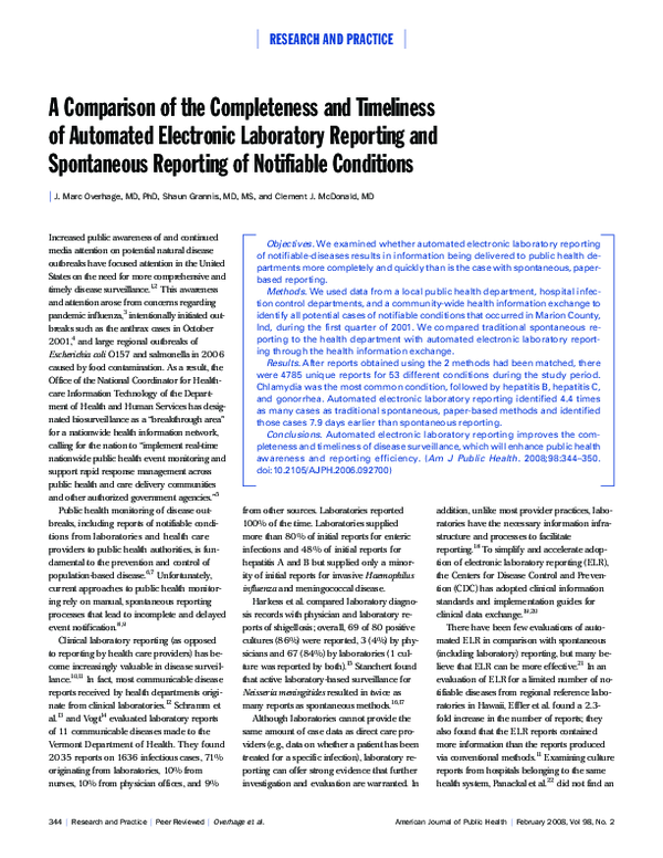 (PDF) A Comparison of the Completeness and Timeliness of Automated ...