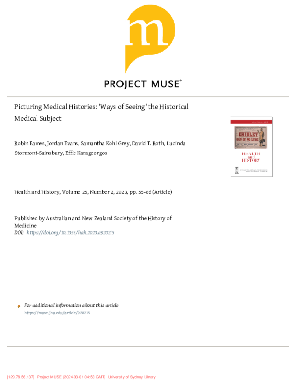 (PDF) Picturing Medical Histories: 'Ways of Seeing' the Historical ...