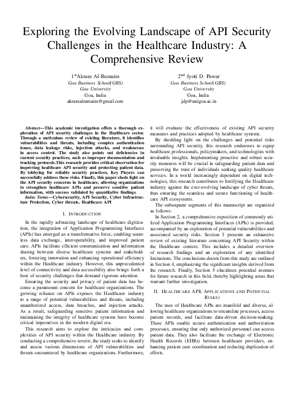 (PDF) Exploring the Evolving Landscape of API Security Challenges in ...