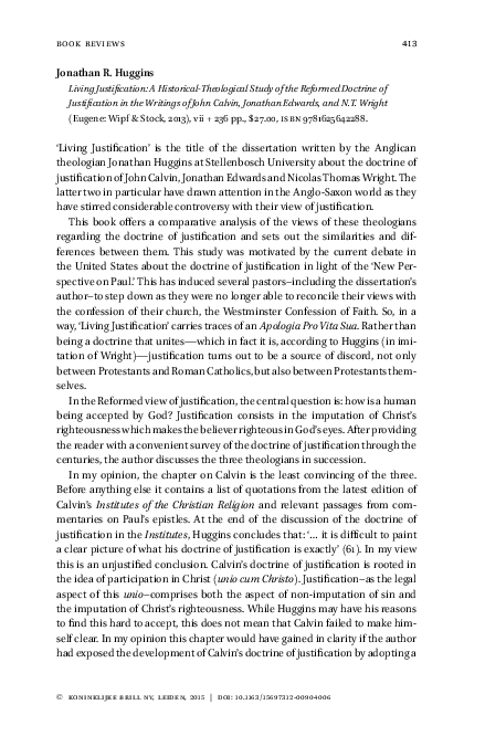 (PDF) Living Justification: A Historical-Theological Study of the ...