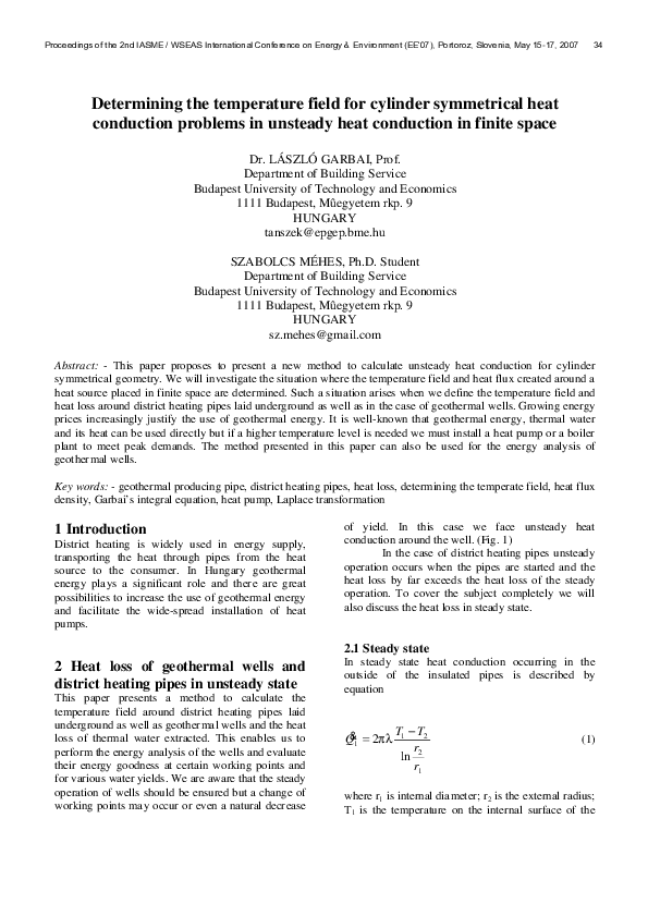 (PDF) Determining the temperature field for cylinder symmetrical heat ...