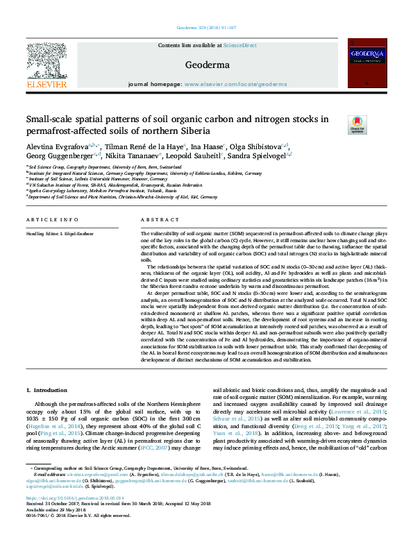 (PDF) Small-scale spatial patterns of soil organic carbon and nitrogen ...