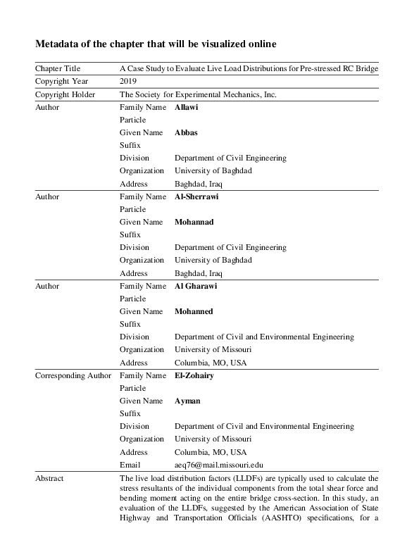 (PDF) A Case Study to Evaluate Live Load Distributionsf or