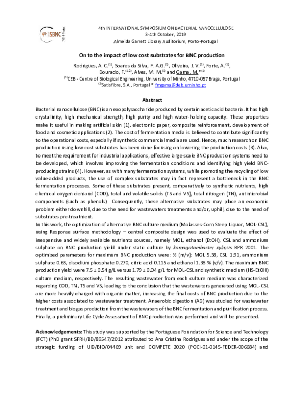 (PDF) On to the impact of low cost substrates for BNC production