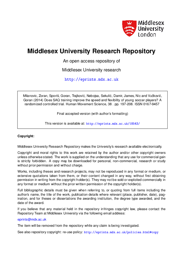 (PDF) Does SAQ training improve the speed and flexibility of young ...