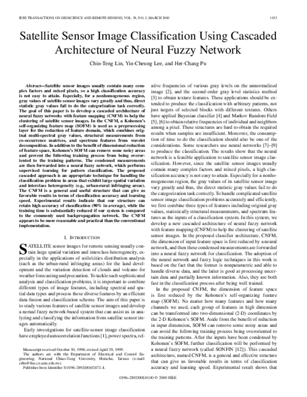 (PDF) Satellite sensor image classification using cascaded architecture ...