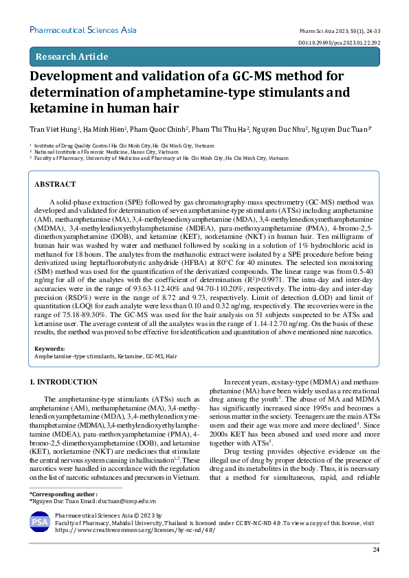 (PDF) Development and validation of a GC-MS method for determination of ...