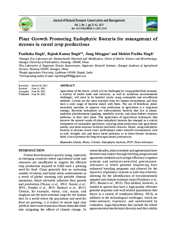 (PDF) Plant Growth Promoting Endophytic Bacteria for management of ...