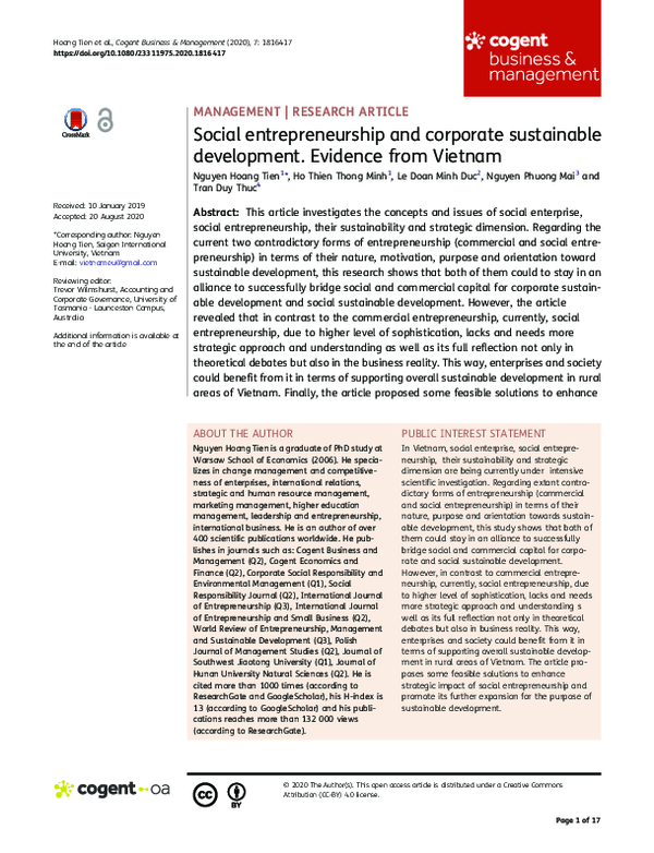 (PDF) Social entrepreneurship and corporate sustainable development ...