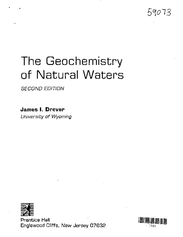 (PDF) The geochemistry of natural waters