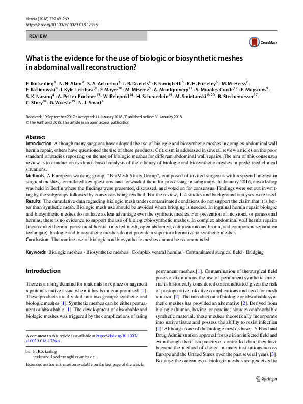 (PDF) What is the evidence for the use of biologic or biosynthetic ...
