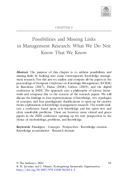 (PDF) Possibilities and Missing Links in Management Research: What We ...