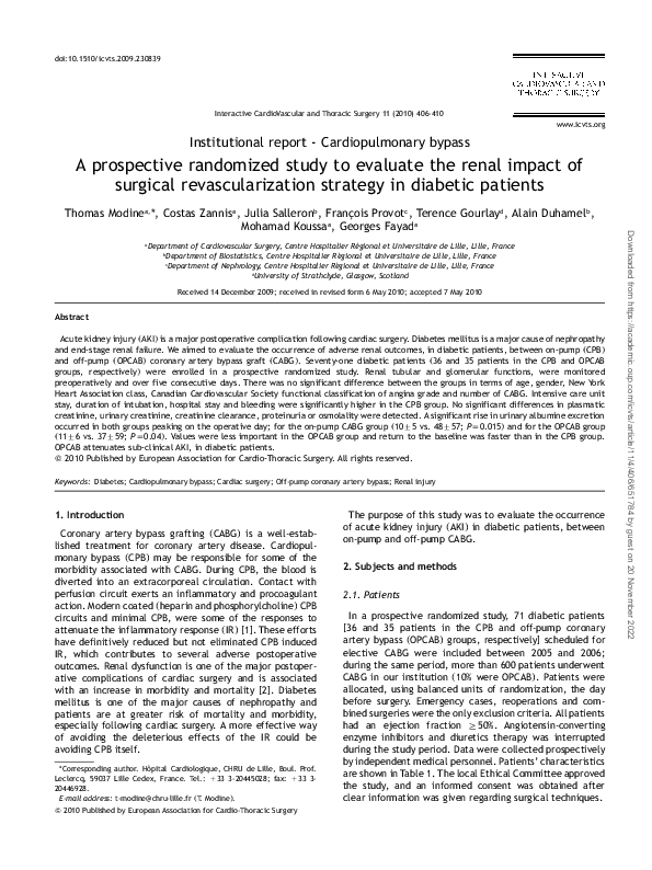 (PDF) A prospective randomized study to evaluate the renal impact of ...