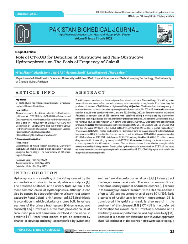 (PDF) Role of CT-KUB for Detection of Obstructive and Non-Obstructive ...