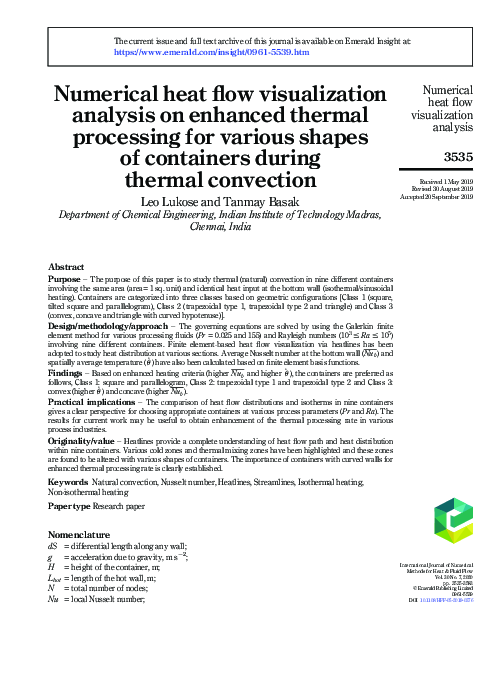 (PDF) Numerical heat flow visualization analysis on enhanced thermal ...