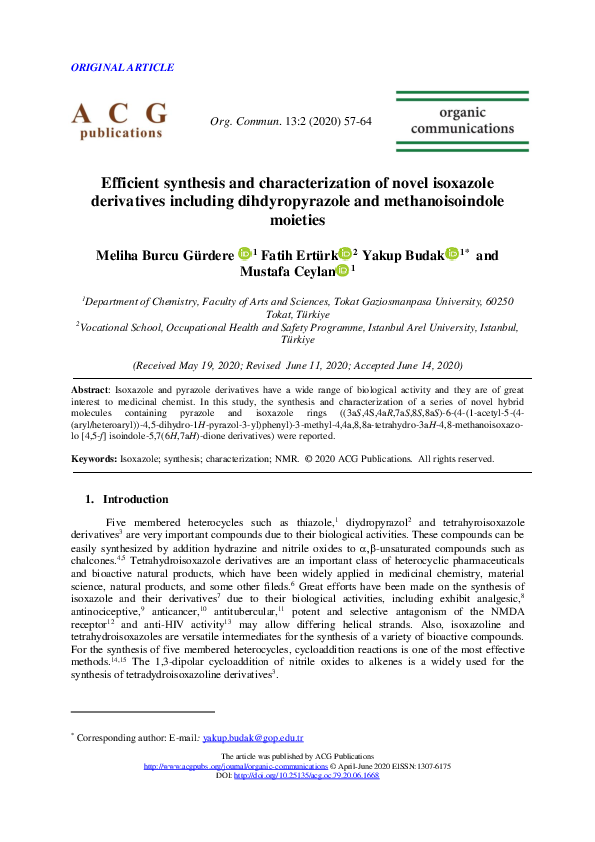 (PDF) Efficient synthesis and characterization of novel ...