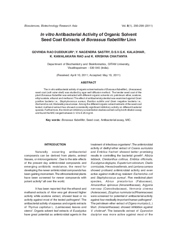 (PDF) In vitro Antibacterial Activity of Organic Solvent Seed Coat ...