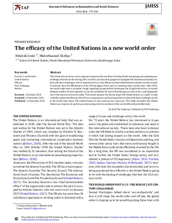 (PDF) The United Nations and the New World Order