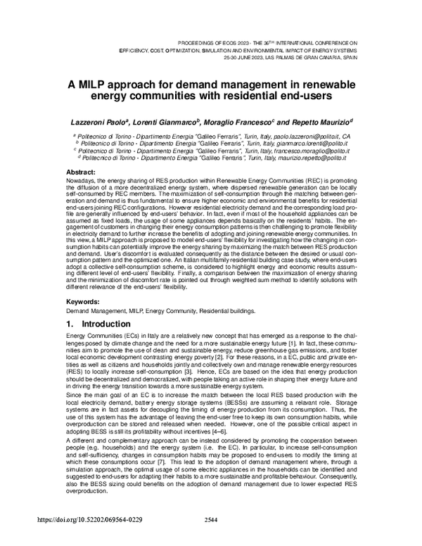 (PDF) A MILP Approach for Demand Management in Renewable Energy ...
