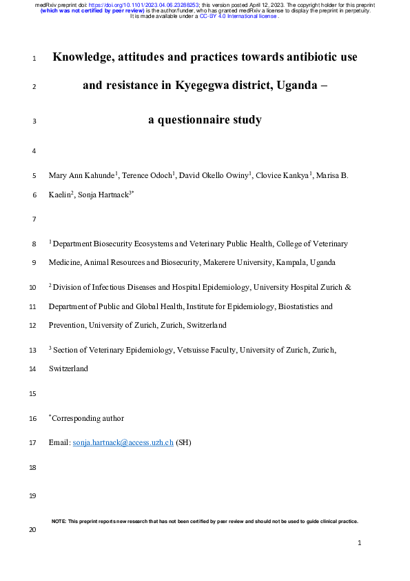 (PDF) Knowledge, attitudes and practices towards antibiotic use and ...