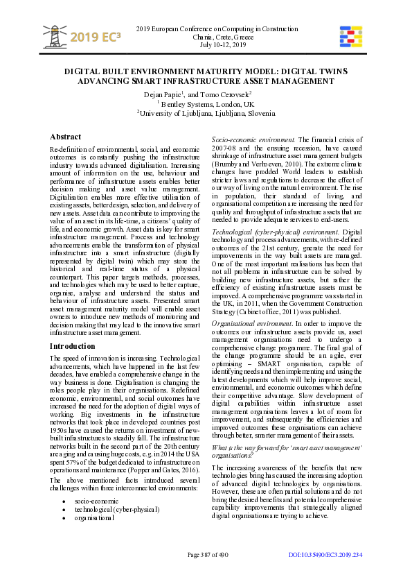(PDF) Leveraging BIM for digital built environment asset management