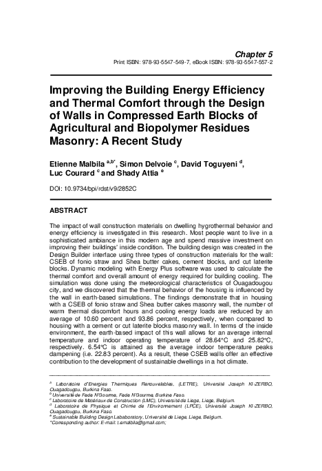 (PDF) Improving the Building Energy Efficiency and Thermal Comfort ...