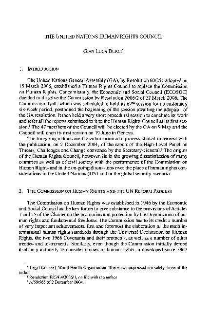 (PDF) The United Nations Human Rights Council