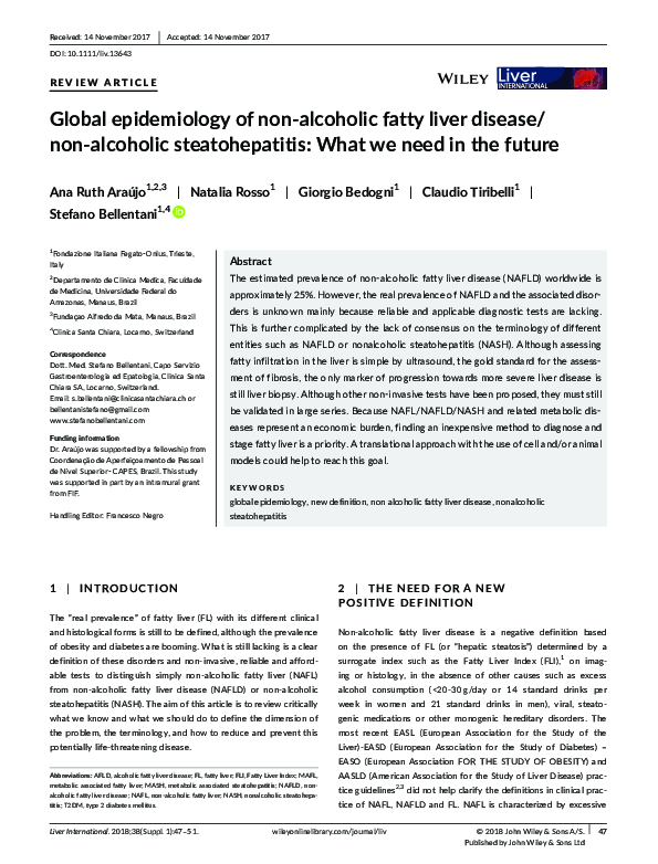 (PDF) Global epidemiology of non-alcoholic fatty liver disease/non ...