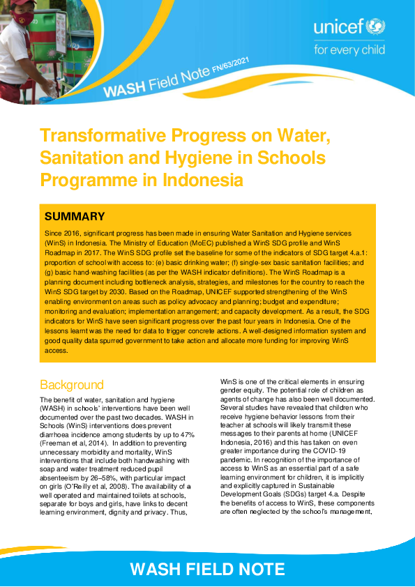 (PDF) Transformative Progress on Water, Sanitation and Hygiene in ...