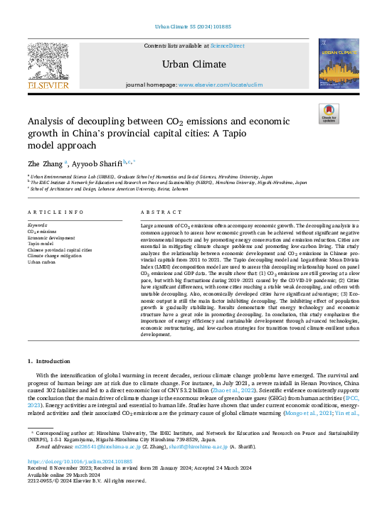 (PDF) Analysis of decoupling between CO2 emissions and economic growth ...