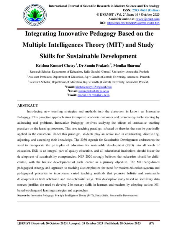 (PDF) Integrating Innovative Pedagogy Based on the Multiple ...